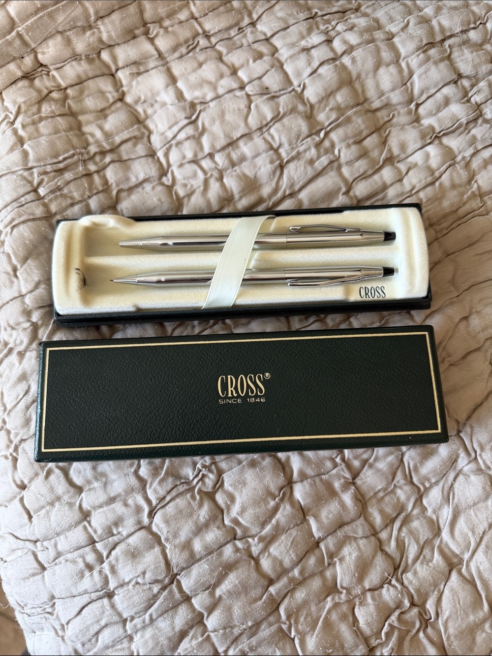 Silver Ballpoint Pen and Mechanical Pencil Set Cross